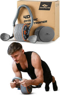 CoreFlex4D Ab Roller Wheel with Elbow Support, 4D Multi-Directional Core Trainer for Abs, Obliques & Stability, Heavy