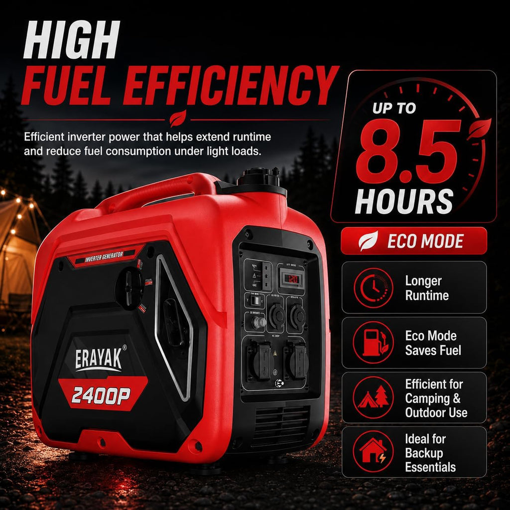 2400W Portable Inverter Generator for Home Use, Super Quiet Small Generator for Camping Outdoor Emergency Power