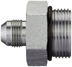 Brennan Industries 6400-08-16-O Steel Straight Tube Fitting, 3/4"-16 SAE x 1-5/16"-12 SAE ORB Thread, 1/2" Male JIC x 1/2" Male O-Ring Boss