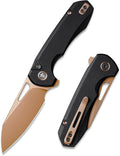 RT-CAMEL Folding Pocket Knife, 3.1" D2 Steel Blade, G10 Handle | Button Liner Lock, Smooth Flipper Action, Reversible