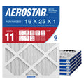 Air Filter 16x25x1 MERV 11 AC Filter, HVAC, Furnace Filter, 6 Pack