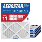 Air Filter 16x25x1 MERV 11 AC Filter, HVAC, Furnace Filter, 6 Pack