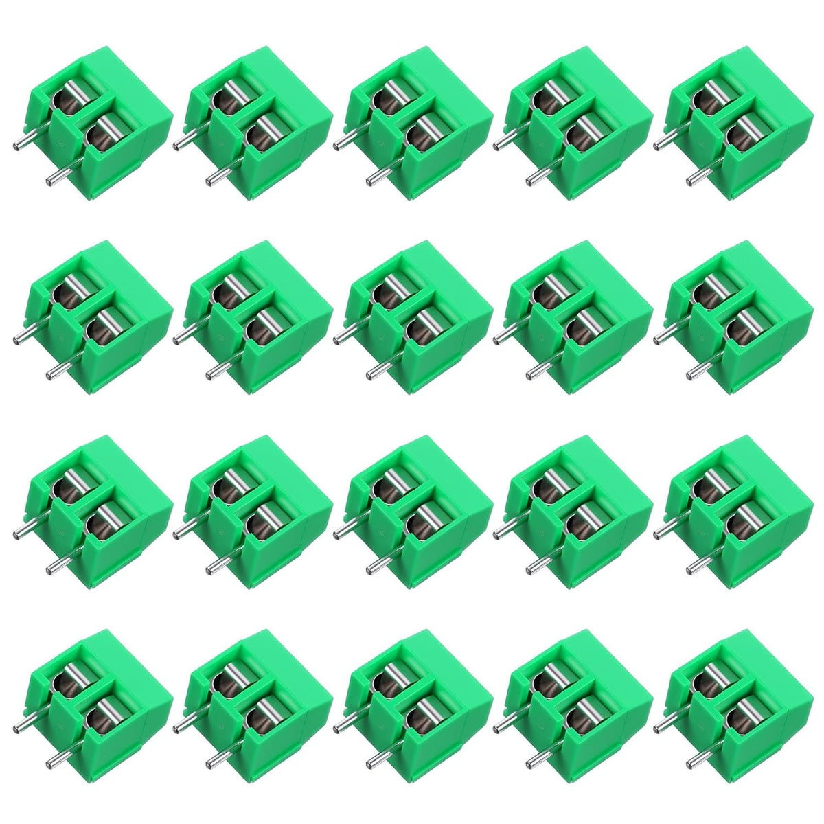 20 Pcs 5mm 2 Pin Screw Terminal Block Circuit Board Connectors PCB Terminal Block Mount for Cable 300V 10A