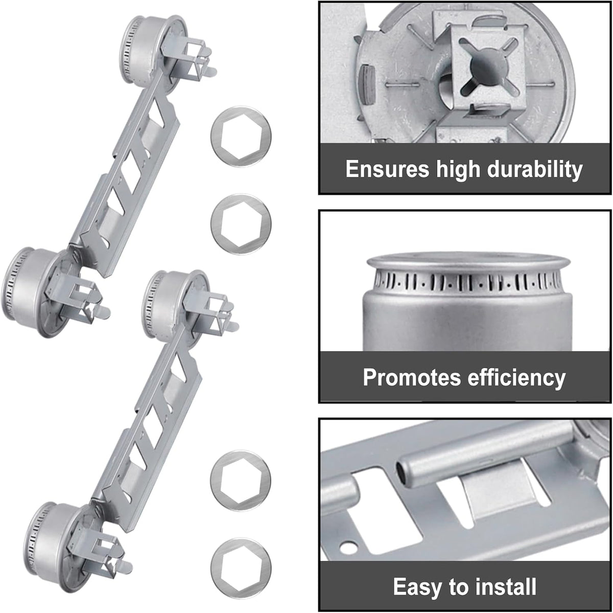 WB16K10026 WB29K17 Double Burner Assembly Replacement Compatible with G-E Ken-more Hot-point Ranges Replaces 868697 AP2633210 PS232404, 65932, AH232404, WB16K10003, WB29K0001, WB29K0017