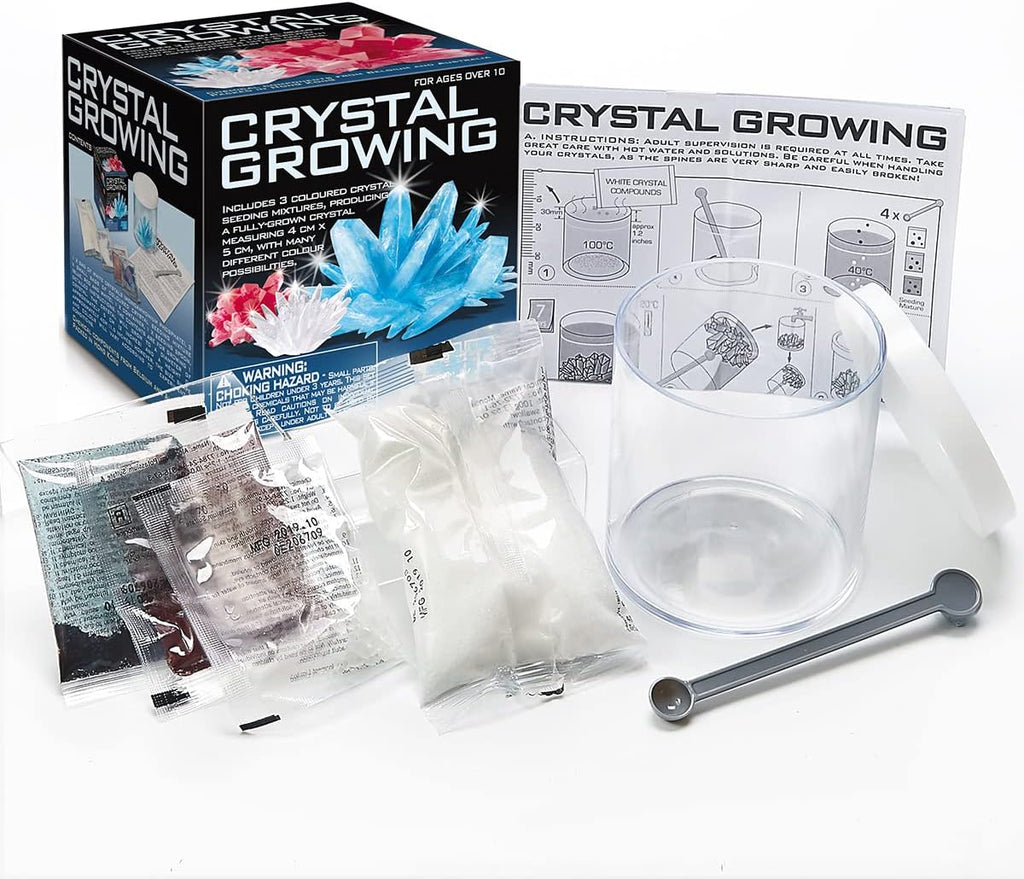 Crystal Growing Science Kit - 3 Colored Crystals - Easy DIY STEM Toys Lab Experiment Specimens, A Great Educational