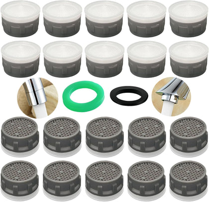Faucet Aerator, 1.5 GPM Restrictor Plug-in Faucet Aerator Bathroom or Kitchen Replacement (20 pieces in white)