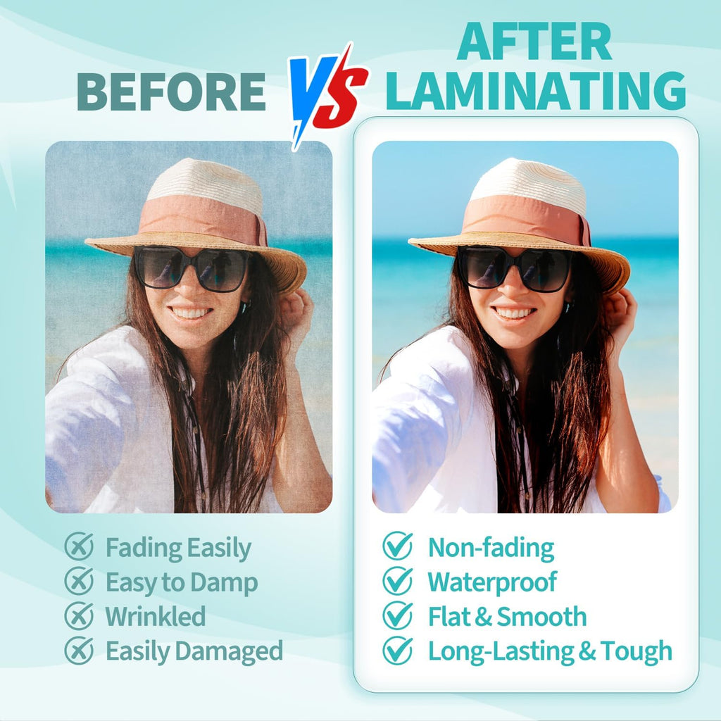 50 Pack 3 Mil Thermal Laminating Pouches, 9x11.5 Inches Laminating Sheets, for Letter Size, Ultra Clear, Glossy, Hold
