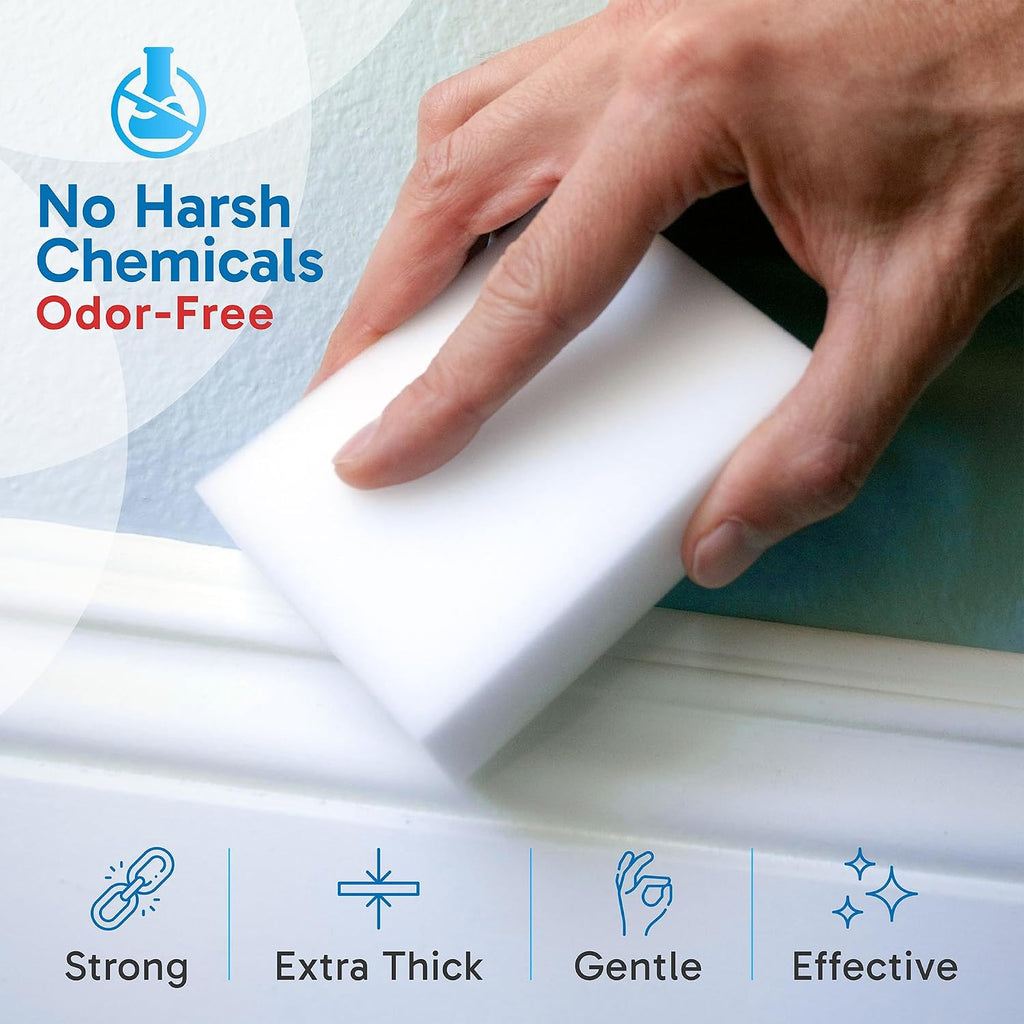 Extra Large Magic Sponge Eraser (20 Pack) - Long Lasting Cleaning Pads