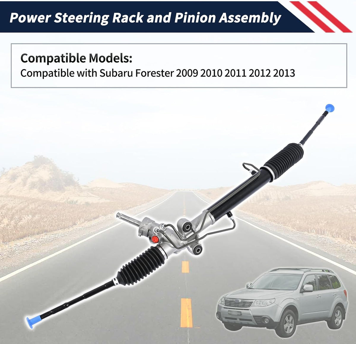 34110SC010 Power Steering Rack & Pinion Assembly Compatible with Subaru Forester 2009 2010 2011 2012 2013 Replace 34110SC011 34110SC012
