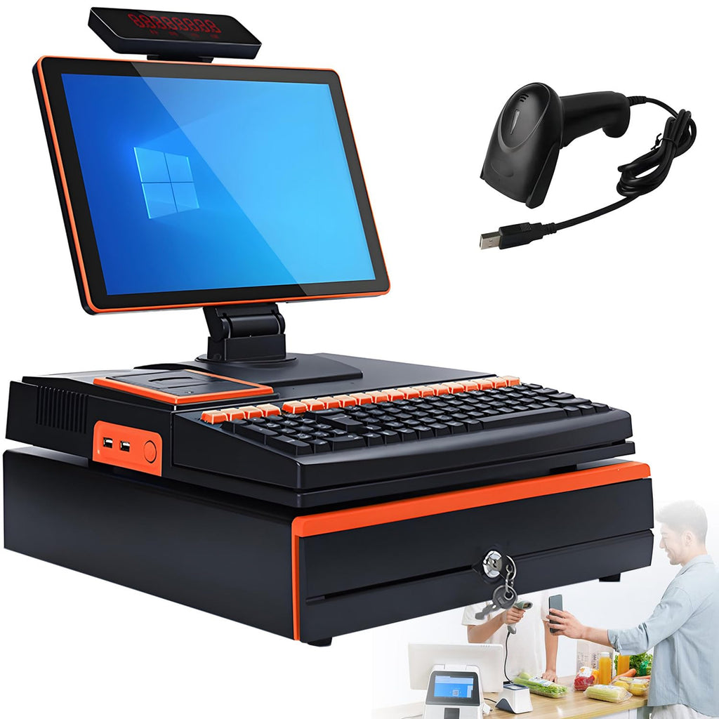 15.6 inch Touch Screen, Cash Register, Keyboard, Built-in 58mm Printer, Complete Package, POS Computer, Factory Point