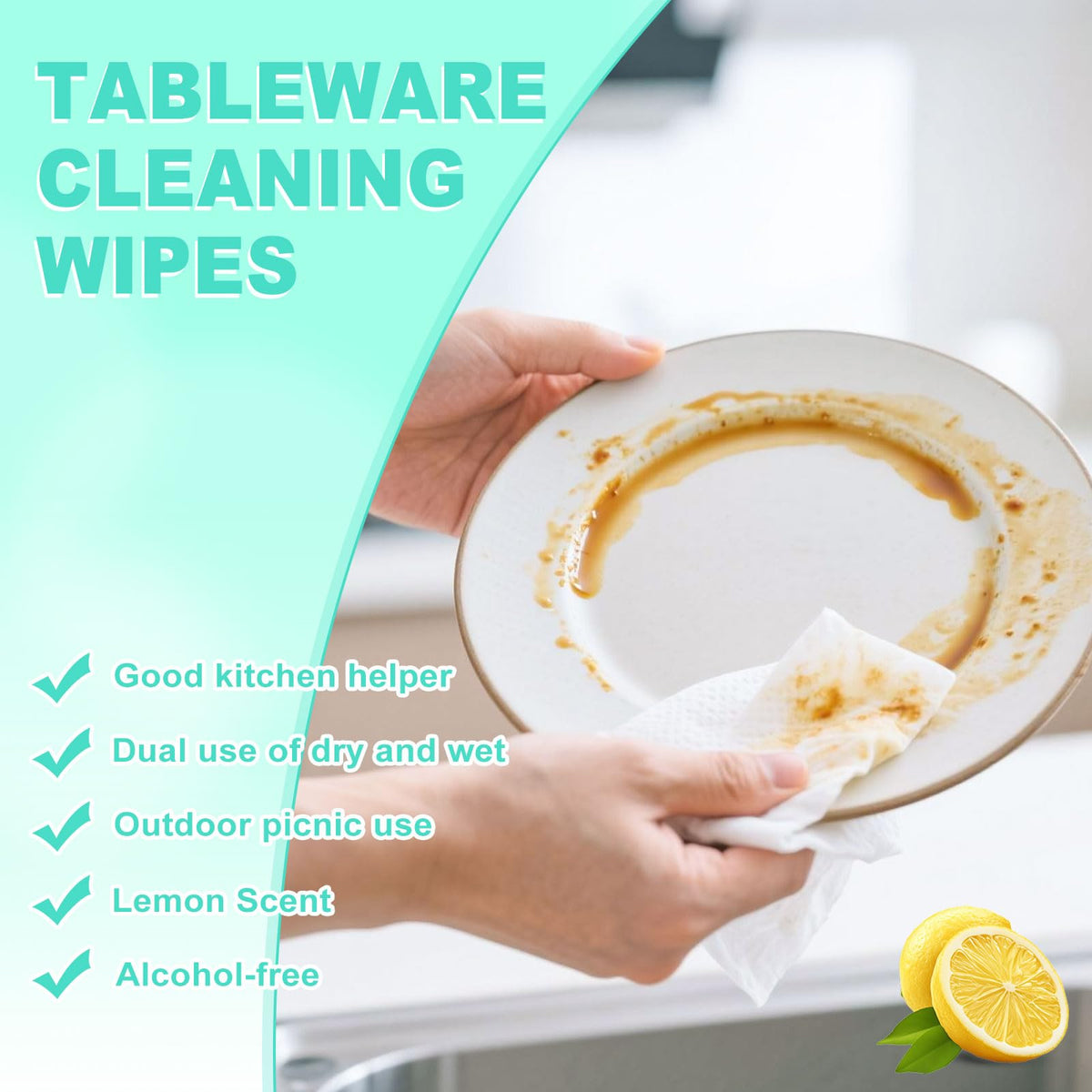 50 Disposable Dish Cleaning Wipes Individually Wrapped