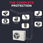 Ductless HVAC Mini Split Line Set Cover - Paintable Kit (Gray, 3" x 7.5 ft) | Protects mini split AC line sets from