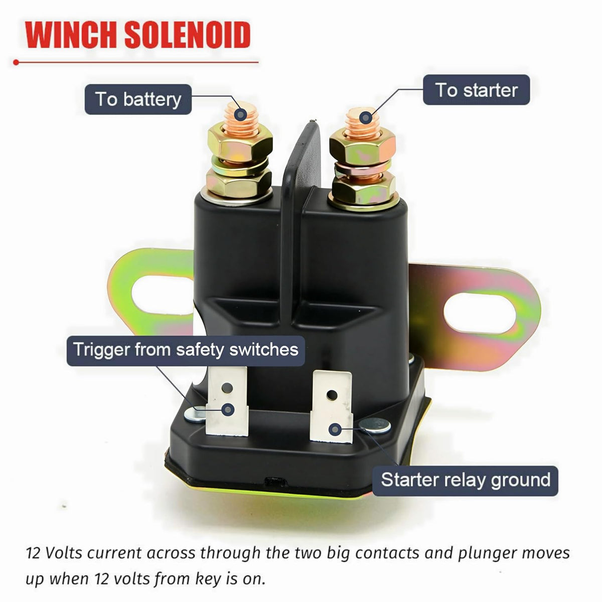 Starter Relay Solenoid Compatible with John Deere Tractor D100 D105 D110 D120 D125 D130 D140 D150 D155 D160 D170