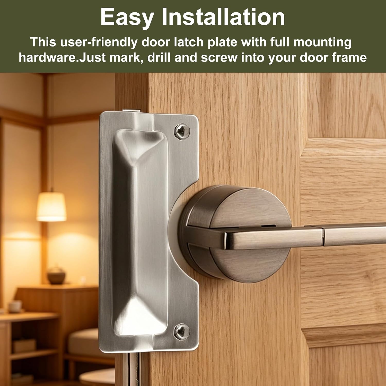 U 9496 Latch Guard Plate Cover 3x7in. Protect Against Forced Entry(1Silver) | Stainless Steel Door Security Strike