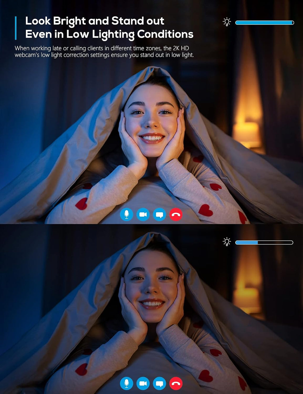 2K Webcam No Mic with Privacy Cover, USB Camera for Computer | Plug & Play, Without Audio, 78° Wide-Angle