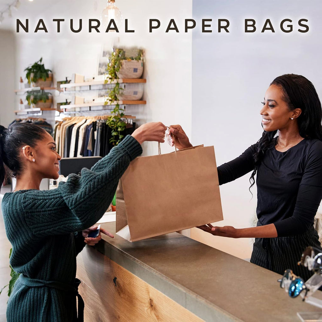 Large Paper Bags with Handles 100 PCS 16 x 6 x 12 In,Large Gift Bags | Large Gifts Bags with Handles bulk, Shopping