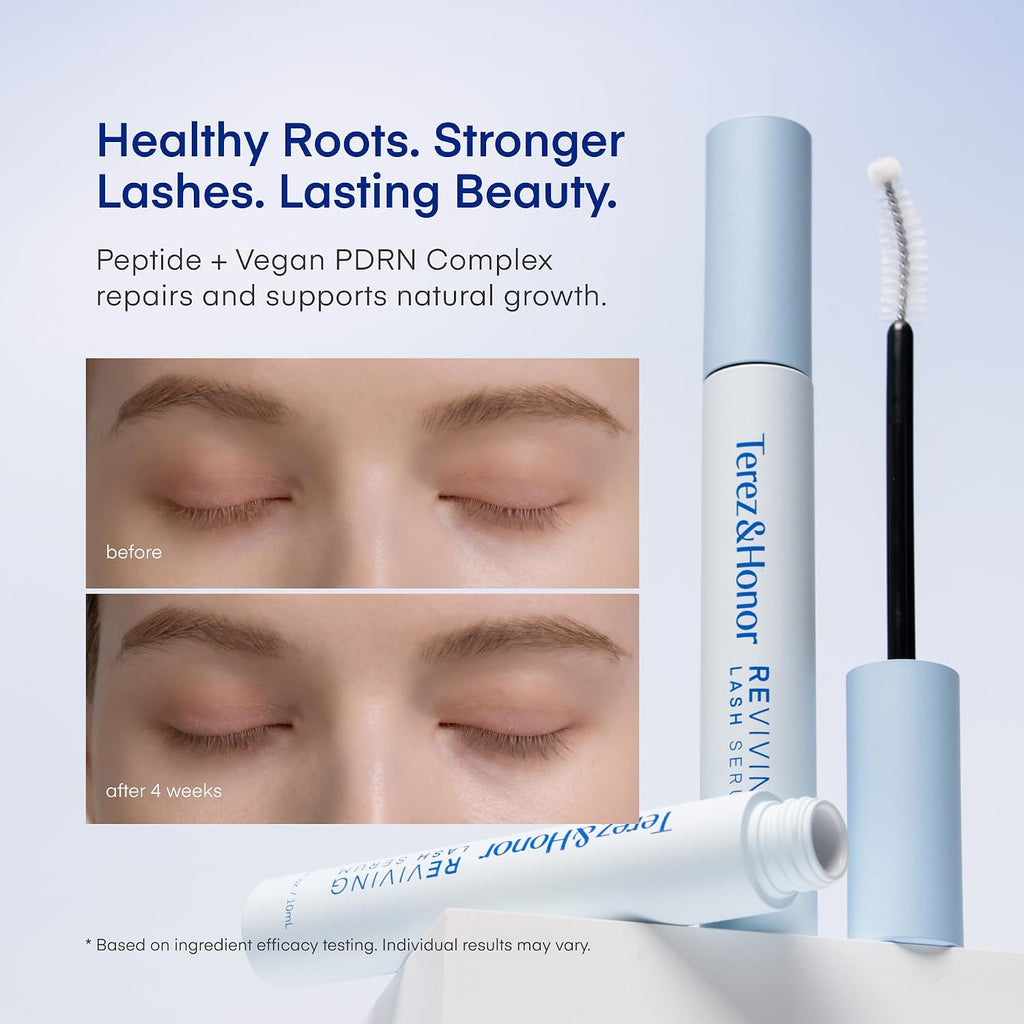 REviving Lash Serum - Korean Vegan PDRN Lash Growth Serum for Longer, Fuller, Healthier Lashes - Peptide & Biotin