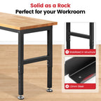 60 Inch Adjustable Height Workbench Heavy Duty Garage Work Table
