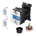 Solid State Relay SSR-40VA 500K ohm 2W to 24-480VAC 40A Single Phase Solid State Relay Resistance Voltage Regulator Authorized+Heat Sink+Potentiometer+A knob…