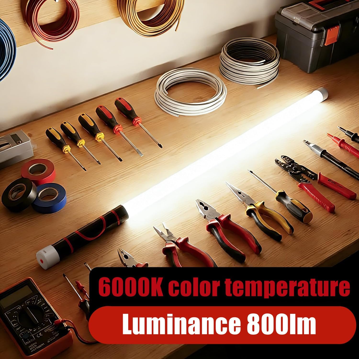 Flexible LED Flashlight Stick, 30" Bendable Mechanic Work Light Rechargeable High Lumen Professional Light 3 Lighting