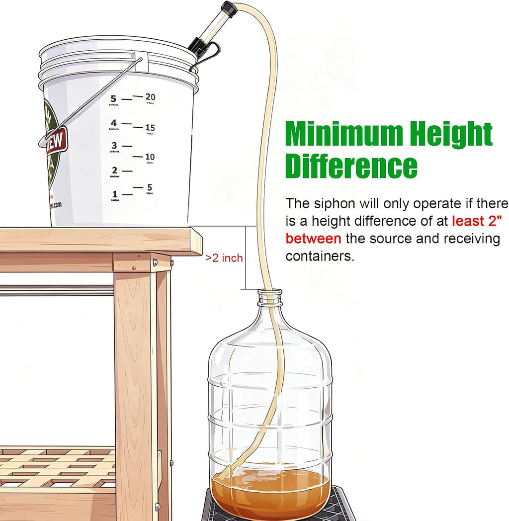 14" Auto Siphon with Bottling Wand Wine Siphon with Fermenting Airlocks | 3/8" Removable Racking Cane, Effortless