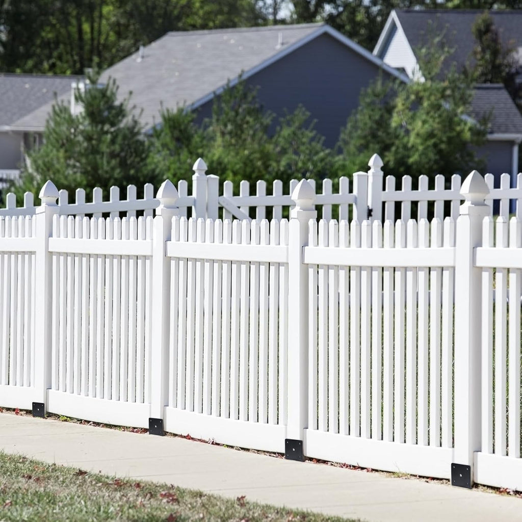 Concrete Fence Post Base 4x4 inches 4 Pack, Fence Post Anchor Holder Pergola Brackets