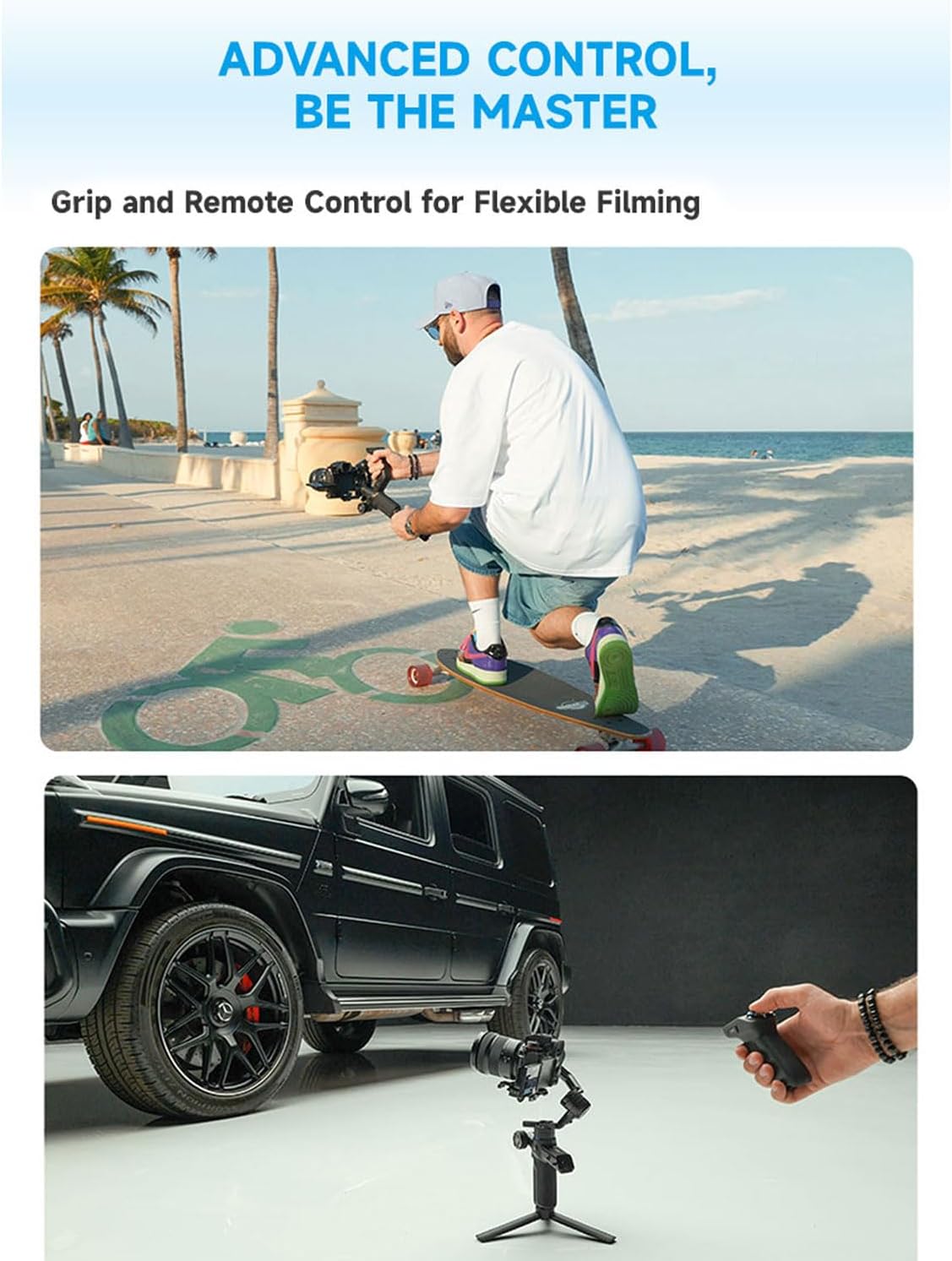 SCORP Mini-3-Pro Gimbal Stabilizer for Camera Mirrorless/Compact/Action Cameras,Smartphone,18m AI Tracking,Detachable