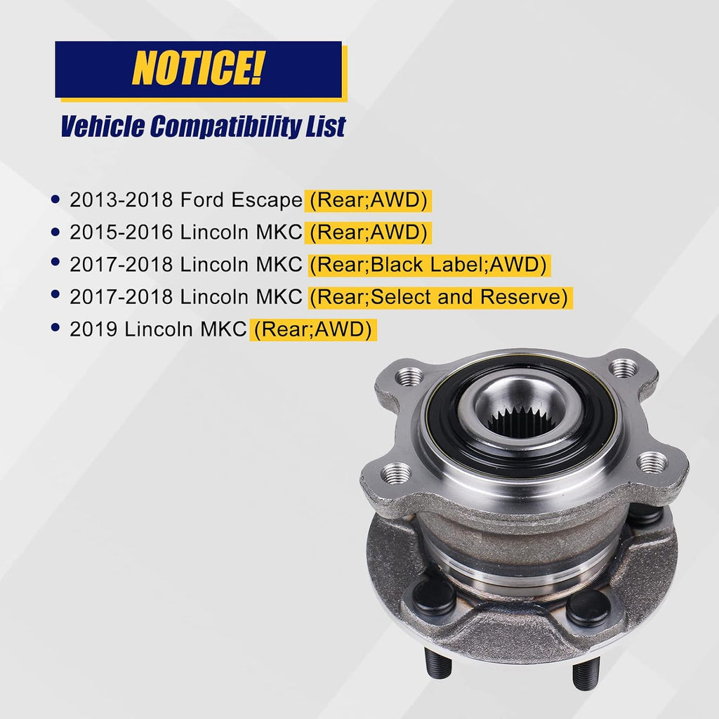 KUSATEC 512500 Rear Wheel Bearing and Hub Assembly