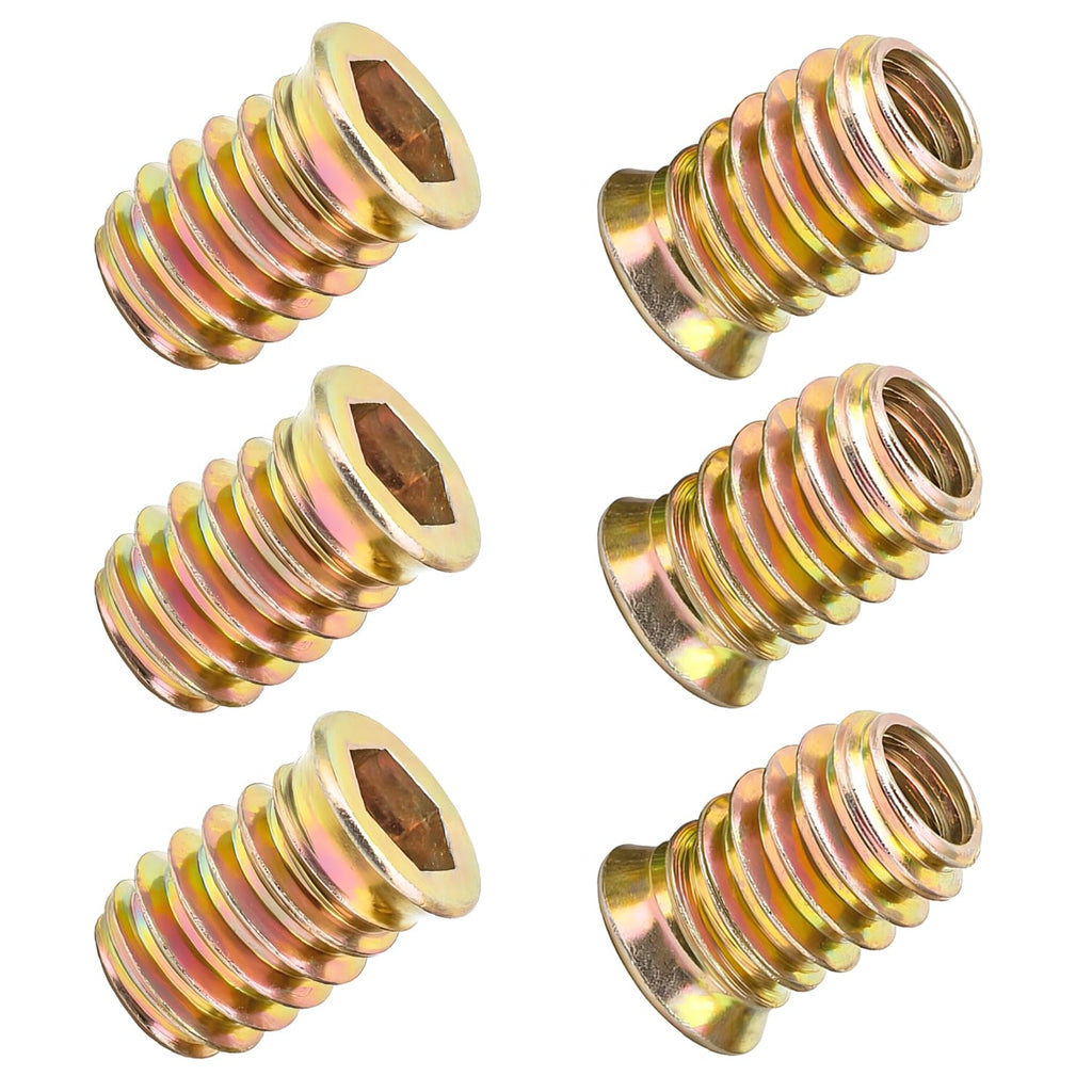 Qrity 20 Pcs Threaded Insert, Hex Drive Threaded Inserts for Wood, Furniture Nuts, Hex Socket Drive M5x10mm, Wood Inserts