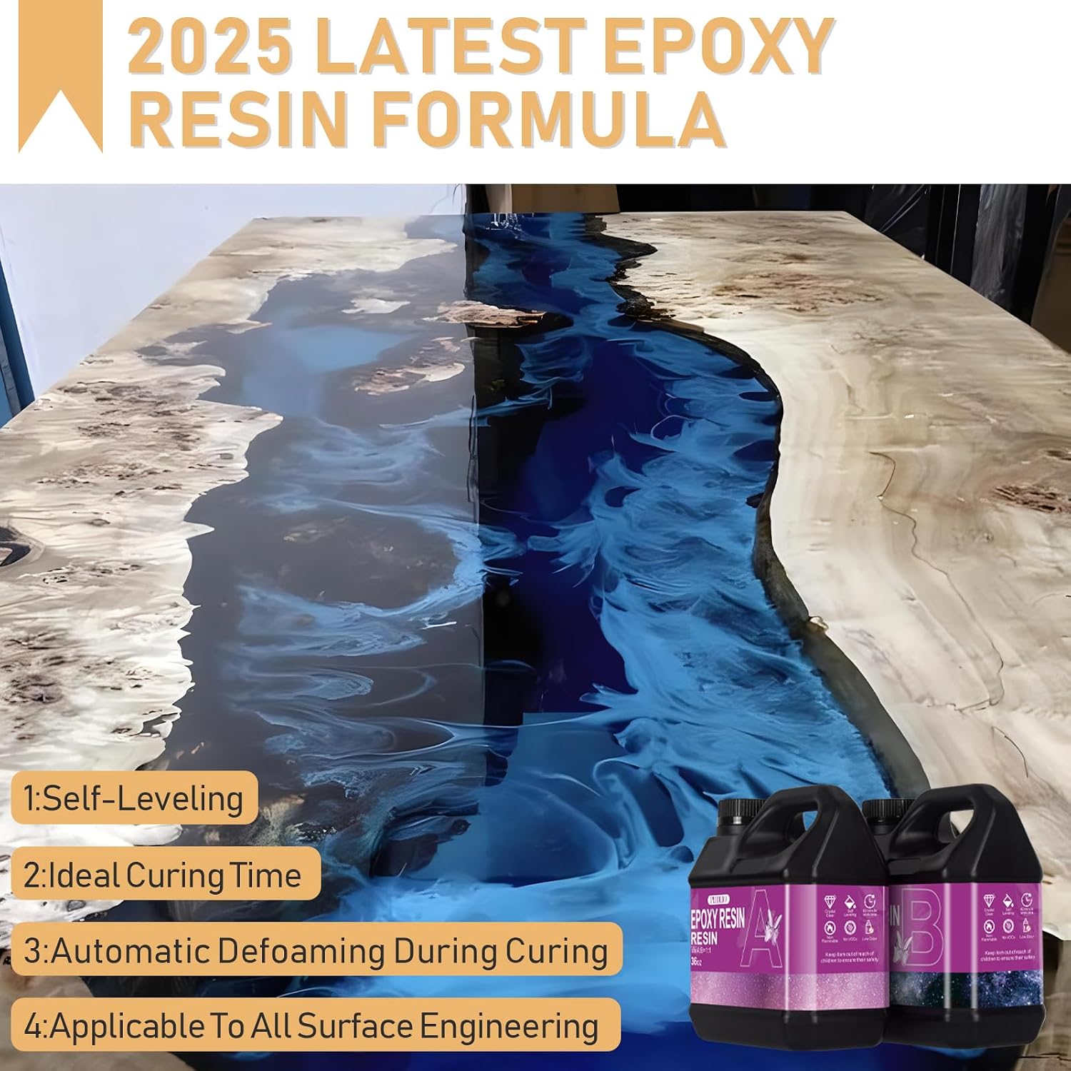 Epoxy Resin Kit 72OZ, Newly Formulated Crystal Clear Epoxy Resin | Strong, Bubble-Free, Anti-Yellowing Art Resin