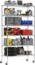 Commercial Wire Shelving Unit Metal Shelf Casters Adjustable Layer Rack Strong Steel for Restaurant Garage Pantry