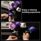 Pink & Purple Roses Flower Bouquet Building Set