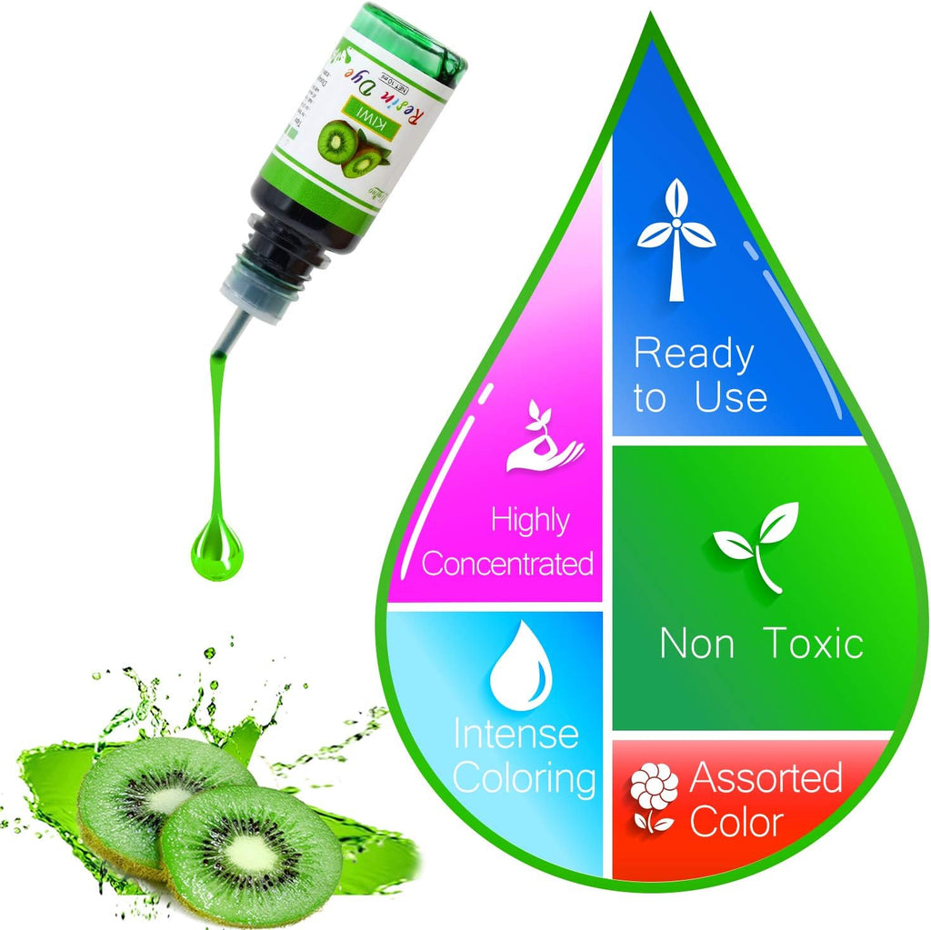 Epoxy Resin Pigment - 18 Colors Epoxy UV Resin Dye Liquid Transparent for UV Glue Coloring, DIY Jewelry Making