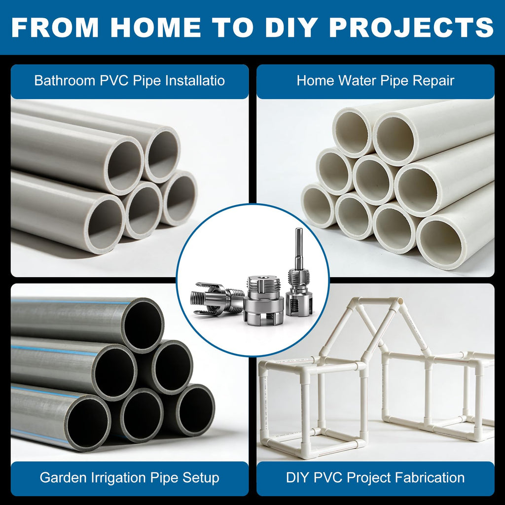 Lustriix 3PCS 1/2 3/4 1 PVC Pipe Threader, Internal/External for Plumbing