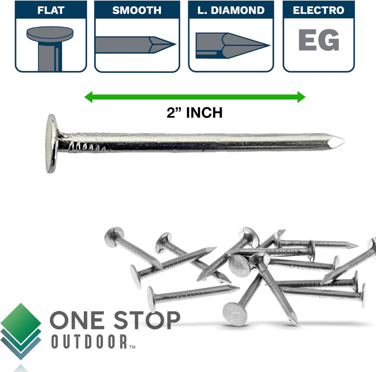 2-Inch Galvanized Roofing Nails Professional Grade - Used to fasten roofing felt, asphalt singles & insulation board