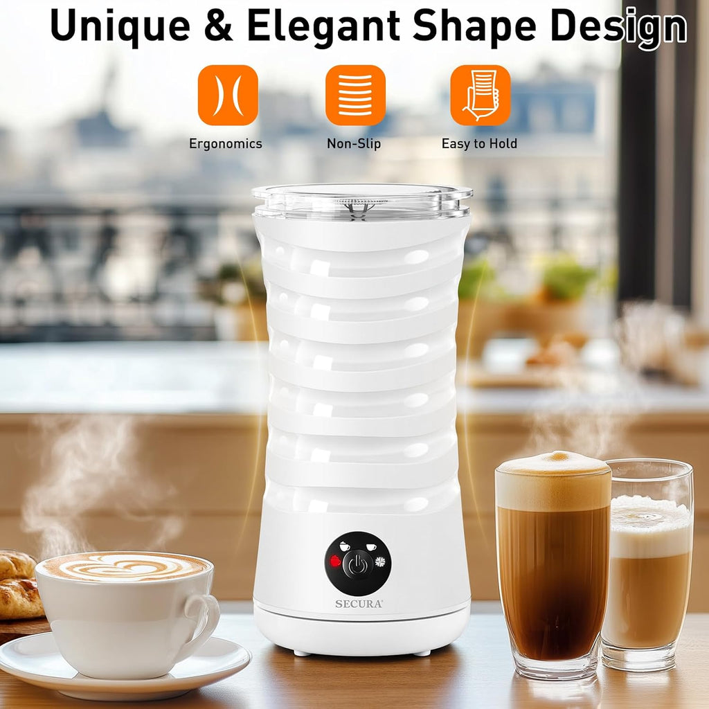 Electric Milk Frother, Automatic Milk Steamer, 4-IN-1 Hot & Cold Foam Maker-8.4oz/240ml Milk Warmer for Latte