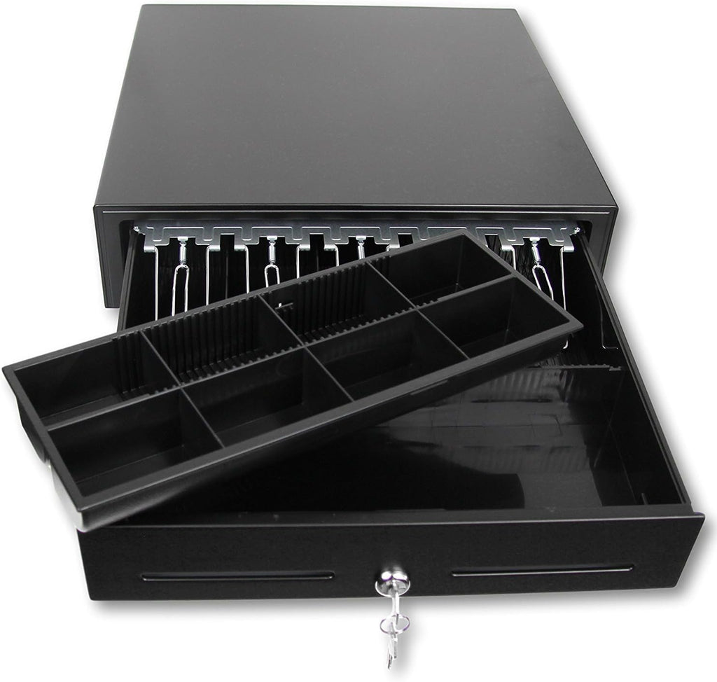 USB Receipt Printer Driven Cash Register Drawer for Point of Sale (POS) System with Removable Coin Tray, 5 Bill/5