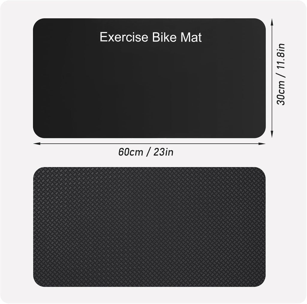 Non-Slip Mat Compatible with Peloton Bike, Concept 2 Rowing Machine | 2PCS Exercise Bike Mat, Protects for Hardwood