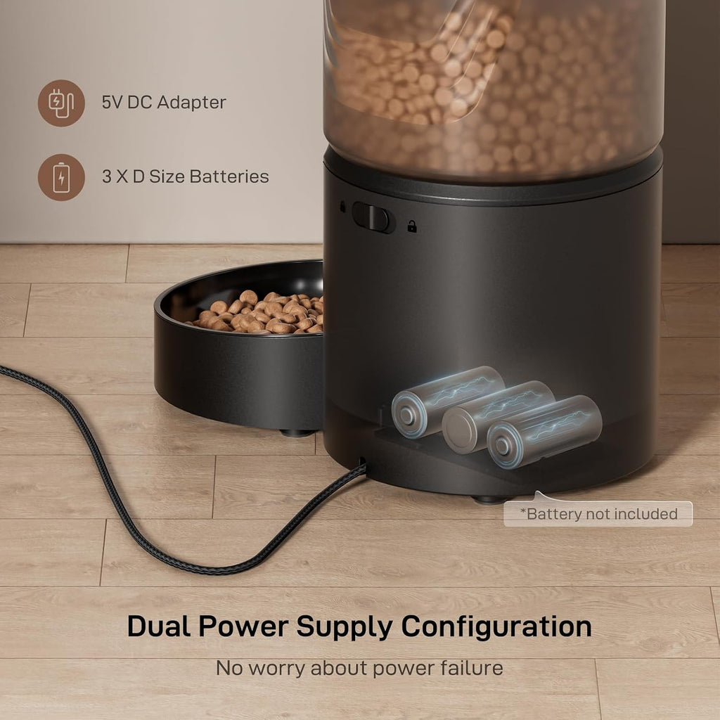 PET Automatic Cat Feeder: 3L Auto Food Dispenser with Timed Feeding| 6 Meal Programmable& 1-20 Portion Precise