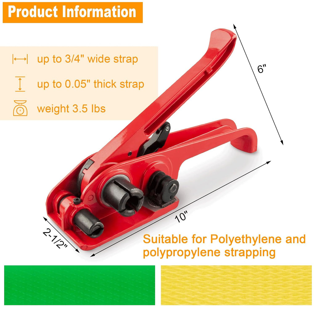 Heavy Duty Poly Strapping Tensioner & Cutter Manual Banding Tools, Banding Tensioner Cutter Cord Strapping Machine
