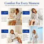 Women's Plush Hooded Robe Bathrobe-Fast Warmth for Home