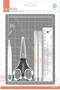 Bira Craft 6 pc Mini Tool Kit, Cutting Mat, Stainless Steel Ruler, Scissor, Tweezzers, Hobby Knife and Piercing Tool