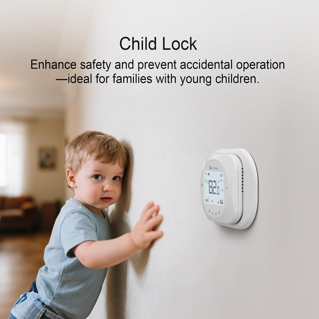 Smart WiFi Thermostat for Home, Programmable Thermostat with C-Wire Adapter, 3H/2C for Heat Pump & Conventional