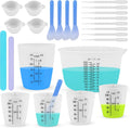 Silicone Resin Mixing Measuring Cups for Resin Supplies, Easy-to-Read Marks, 600ml/20oz Bowl, 250&100ml Thickened