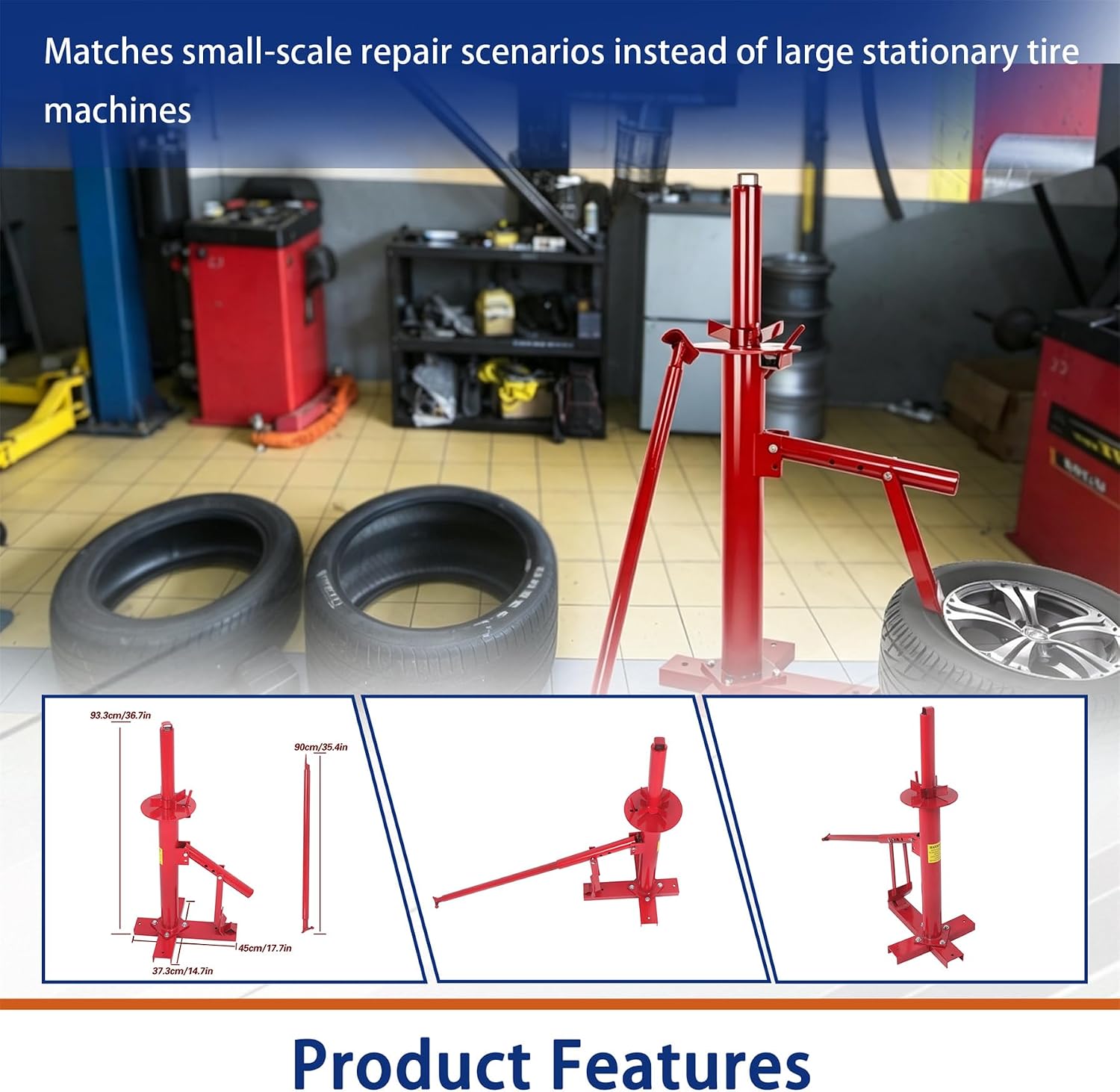 Portable Hand Tool Tire Bead Breaker Manual Tire Changer for 8 Inch - 16 Inch for Car Truck Trailer Tire Mounting Tool