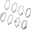 14K Gold Plated Stacking Rings Set for Women, Stackable Knuckle Thumb Rings Thin Dainty Silver Rings for Women