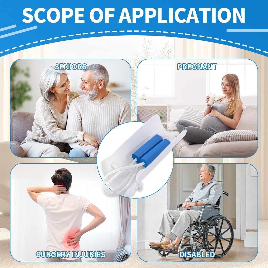 Sock Aid for Putting on Socks - Sock Aid Device for Seniors, Disabled, Pregnant - Sock Helper Easy On Easy Off - Sock