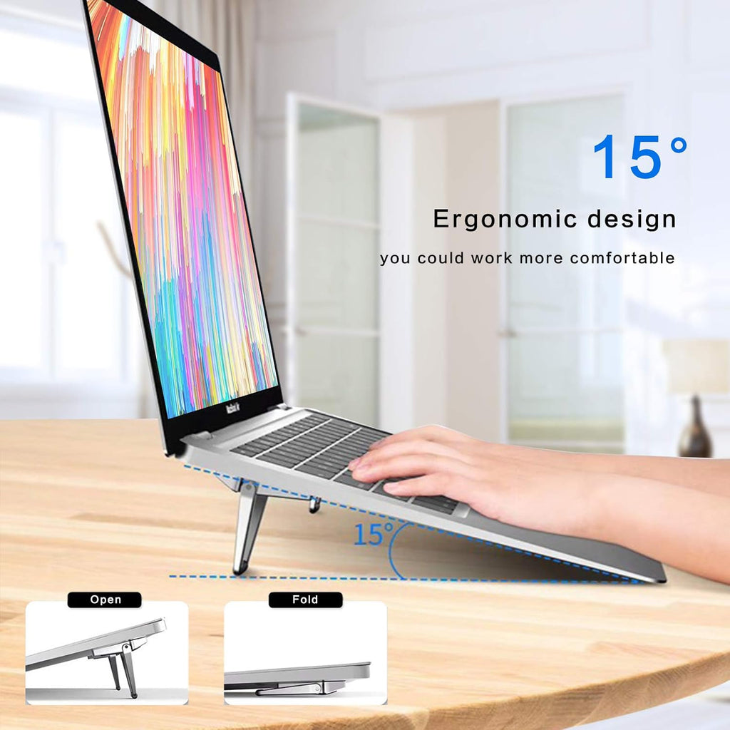 Laptop Stand Portable,Zinc Alloy Laptop Mini Stand,Laptop Riser Invisible,Ergonomic Laptop Stand Cooling Suitable for