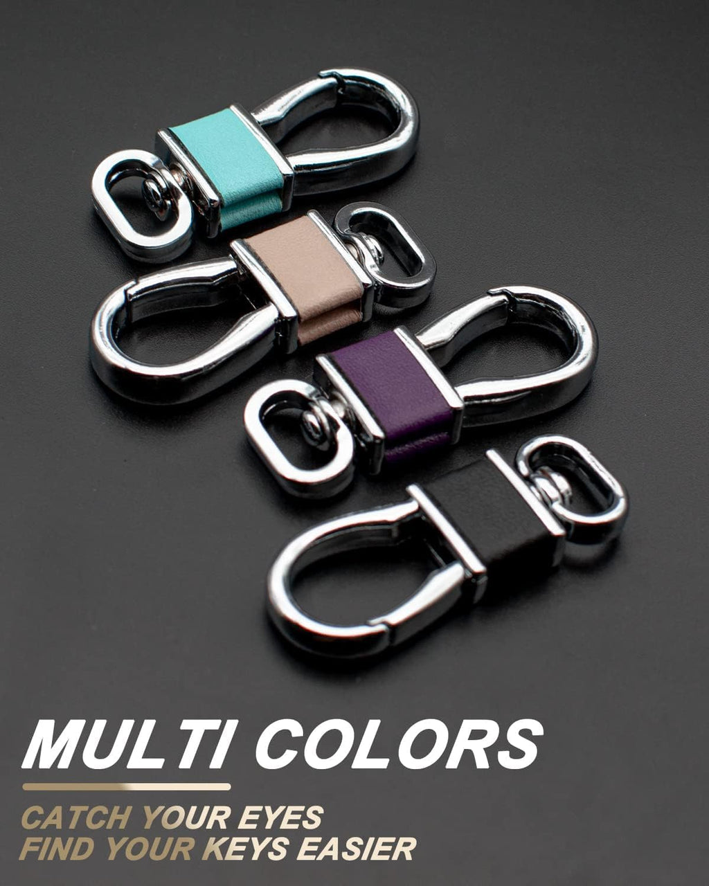 4 Pack Metal Carabiner Keychain Key Clip Hook, 4 Key Rings Car Key Chain Clips Ring Holder Organizer for Men and