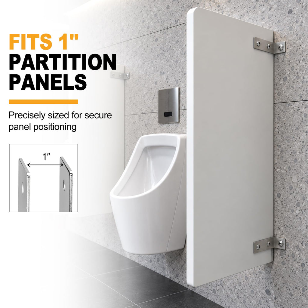 4 Pack Urinal Screen Brackets for 1 Inch Partition Panels